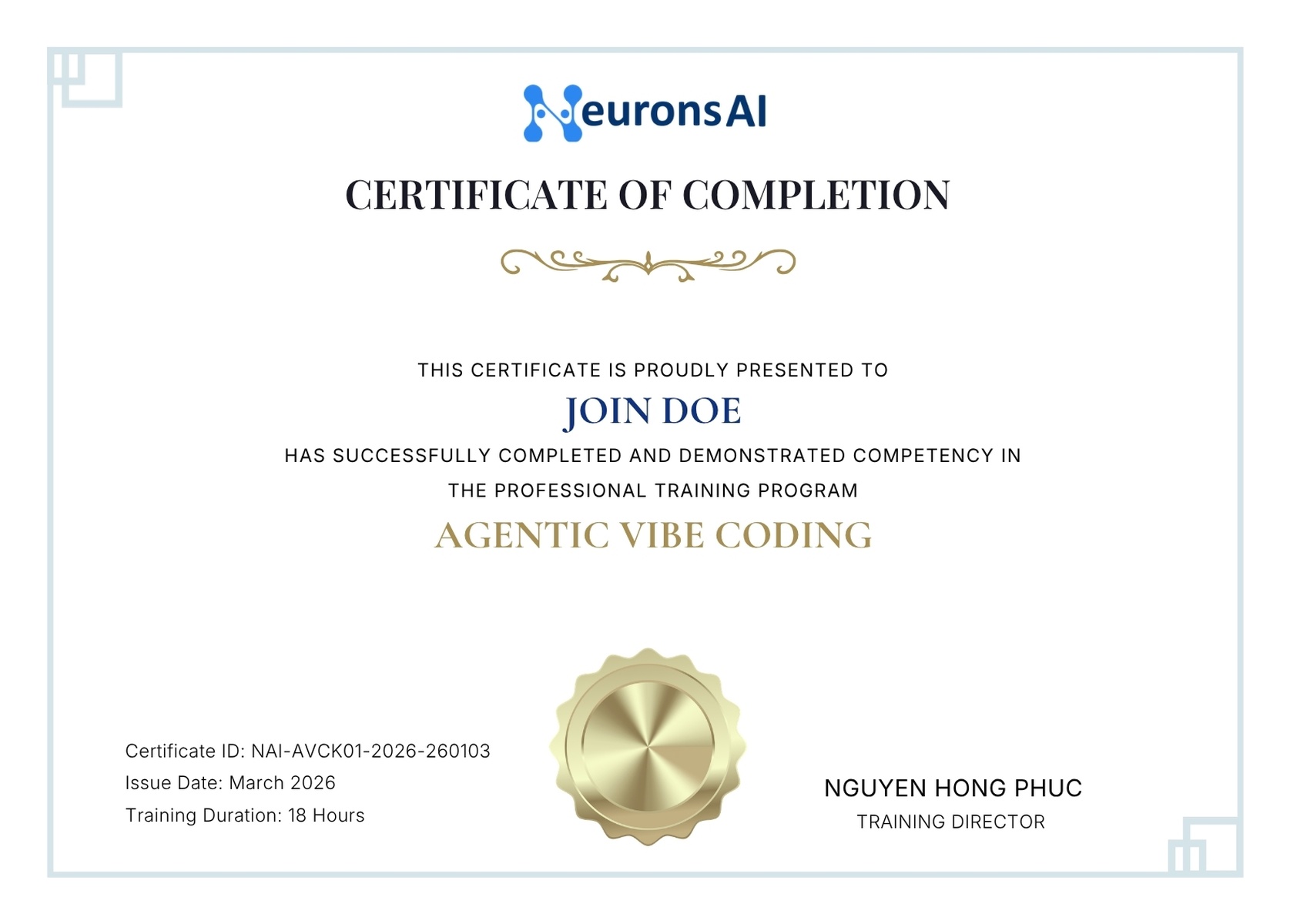 Chứng chỉ Neurons AI